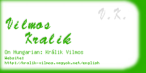 vilmos kralik business card